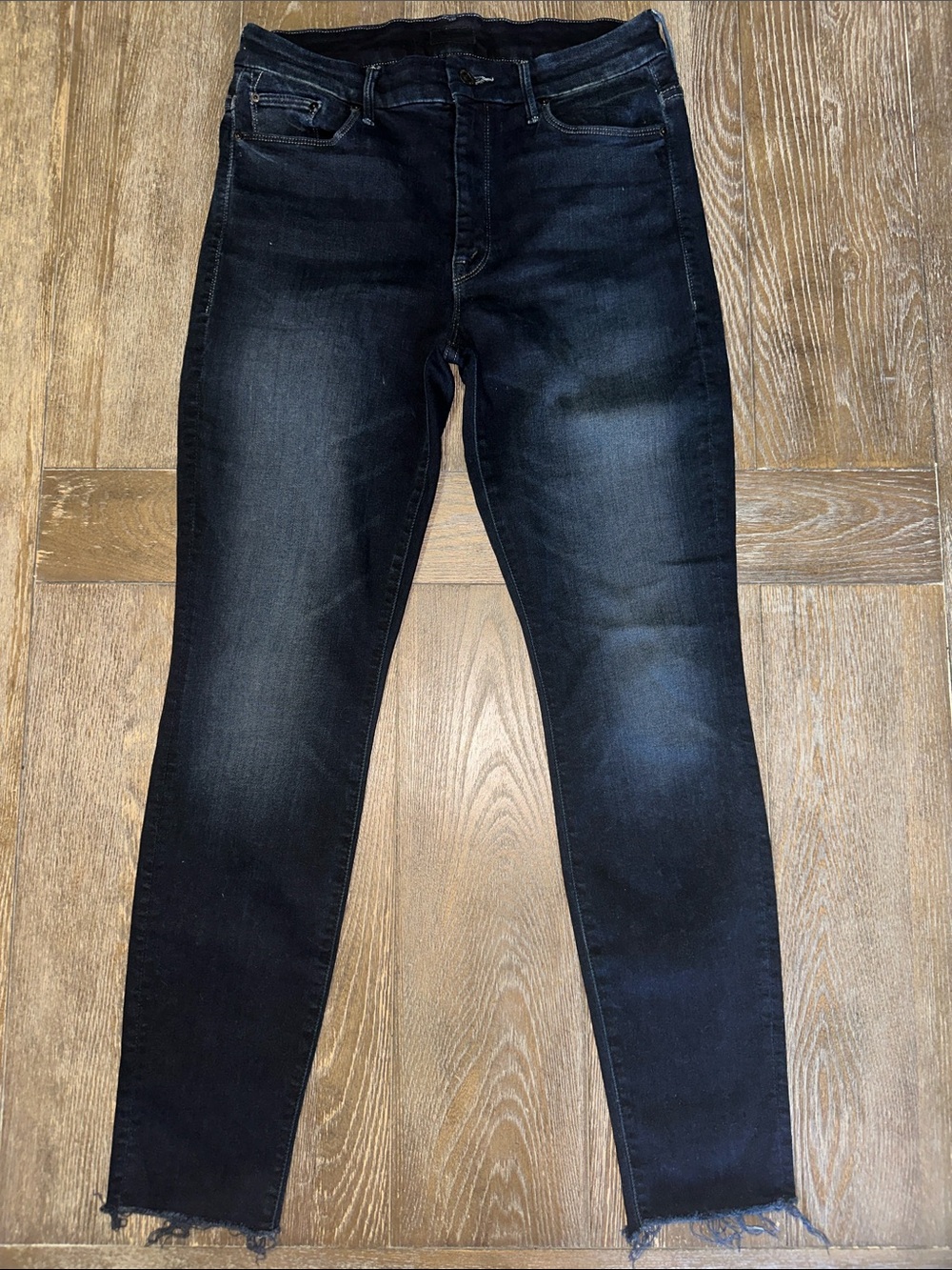 MOTHER High Waisted Looker Ankle Fray Jeans Last Call Wash Size 29